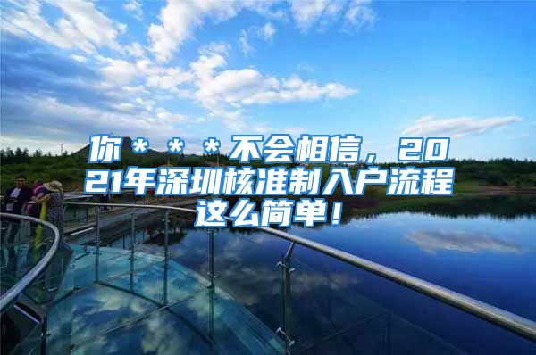 你＊＊＊不會相信，2021年深圳核準(zhǔn)制入戶流程這么簡單！