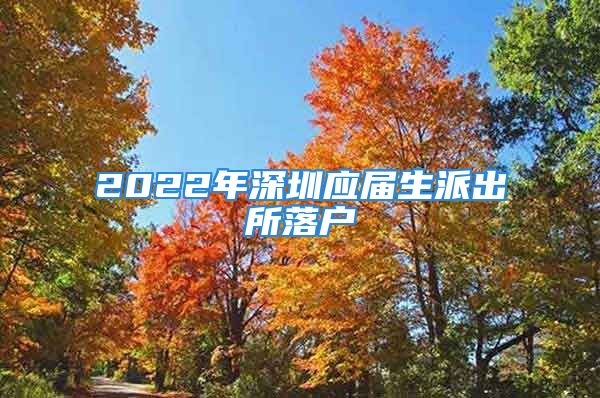 2022年深圳應屆生派出所落戶