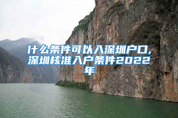 什么條件可以入深圳戶口,深圳核準(zhǔn)入戶條件2022年