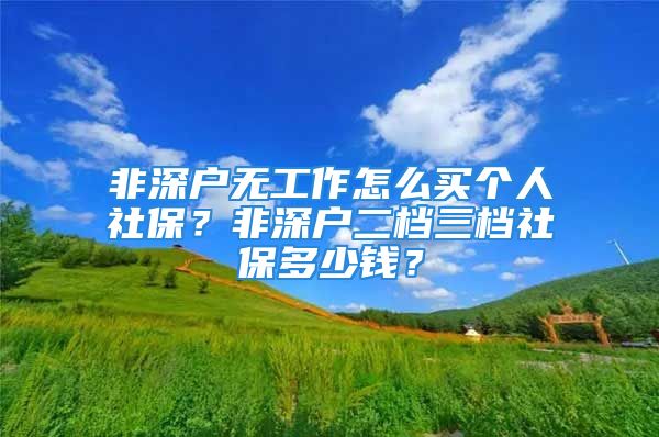 非深戶無工作怎么買個(gè)人社保？非深戶二檔三檔社保多少錢？