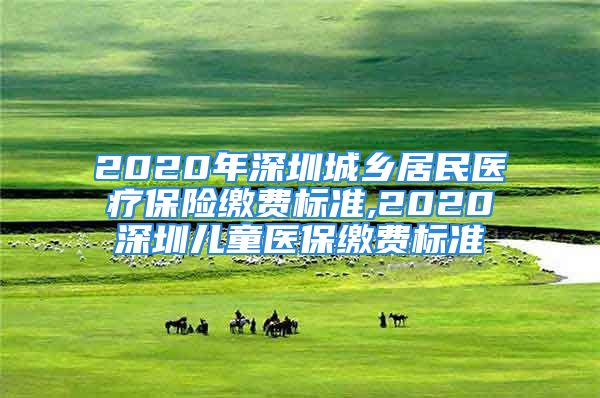 2020年深圳城鄉(xiāng)居民醫(yī)療保險繳費標準,2020深圳兒童醫(yī)保繳費標準