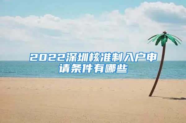 2022深圳核準制入戶申請條件有哪些