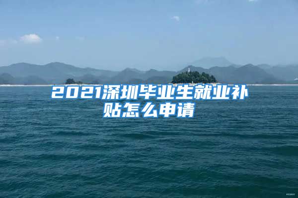 2021深圳畢業(yè)生就業(yè)補貼怎么申請