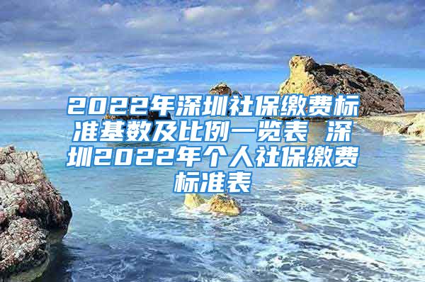 2022年深圳社保繳費標準基數及比例一覽表 深圳2022年個人社保繳費標準表