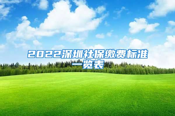 2022深圳社保繳費標準一覽表