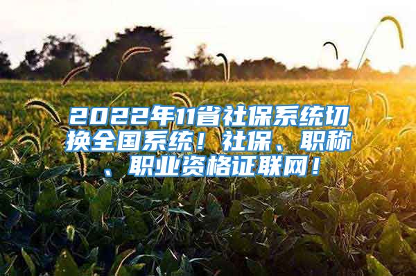 2022年11省社保系統(tǒng)切換全國(guó)系統(tǒng)！社保、職稱、職業(yè)資格證聯(lián)網(wǎng)！