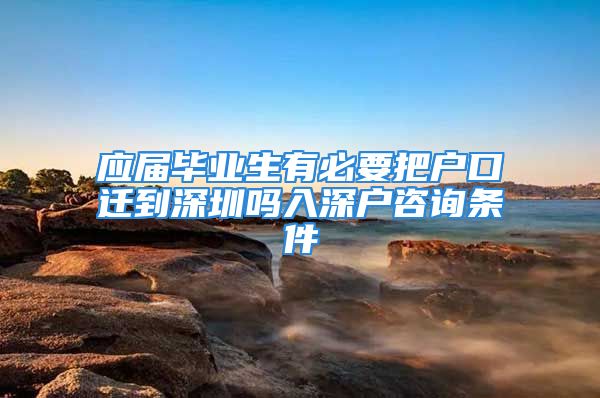 應屆畢業(yè)生有必要把戶口遷到深圳嗎入深戶咨詢條件