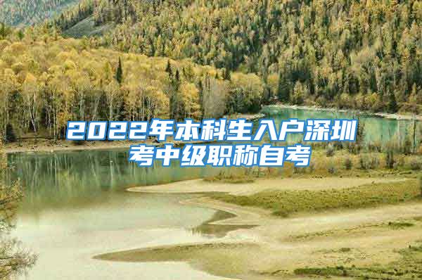 2022年本科生入戶(hù)深圳 考中級(jí)職稱(chēng)自考