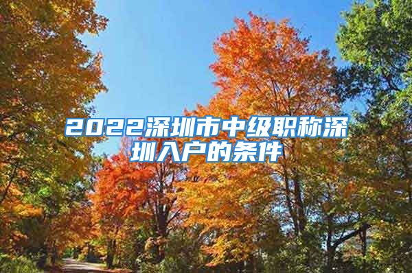 2022深圳市中級(jí)職稱深圳入戶的條件