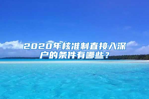 2020年核準(zhǔn)制直接入深戶的條件有哪些？