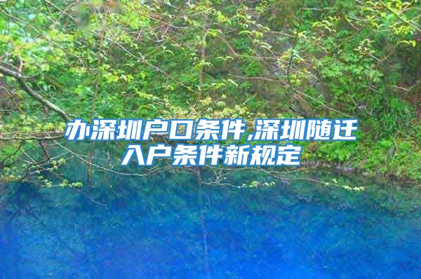 辦深圳戶口條件,深圳隨遷入戶條件新規(guī)定