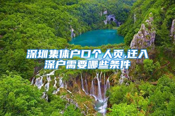 深圳集體戶口個(gè)人頁,遷入深戶需要哪些條件