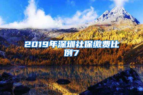 2019年深圳社保繳費(fèi)比例7