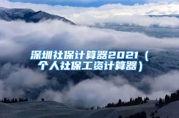 深圳社保計(jì)算器2021（個(gè)人社保工資計(jì)算器）