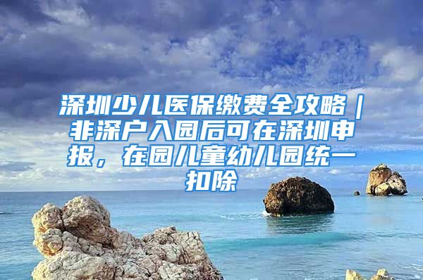 深圳少兒醫(yī)保繳費全攻略｜非深戶入園后可在深圳申報，在園兒童幼兒園統(tǒng)一扣除