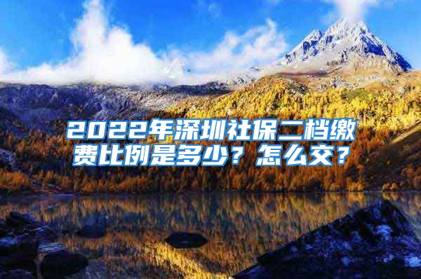 2022年深圳社保二檔繳費(fèi)比例是多少？怎么交？