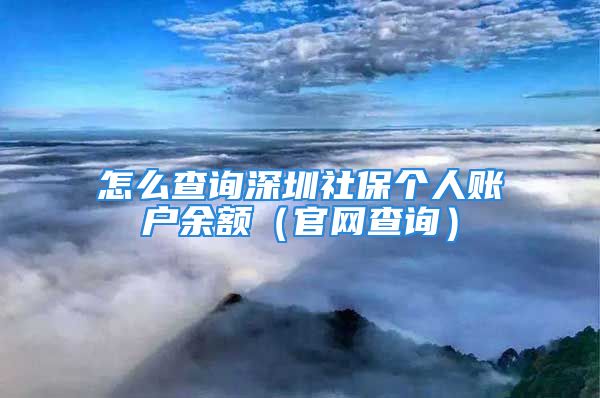 怎么查詢深圳社保個人賬戶余額（官網(wǎng)查詢）