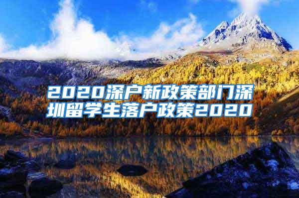 2020深戶新政策部門深圳留學(xué)生落戶政策2020