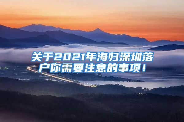 關(guān)于2021年海歸深圳落戶你需要注意的事項(xiàng)！