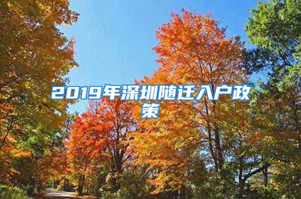 2019年深圳隨遷入戶政策