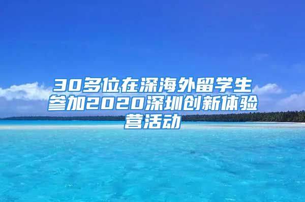 30多位在深海外留學(xué)生參加2020深圳創(chuàng)新體驗(yàn)營(yíng)活動(dòng)