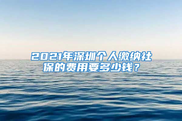 2021年深圳個人繳納社保的費用要多少錢？