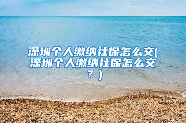 深圳個人繳納社保怎么交(深圳個人繳納社保怎么交？)