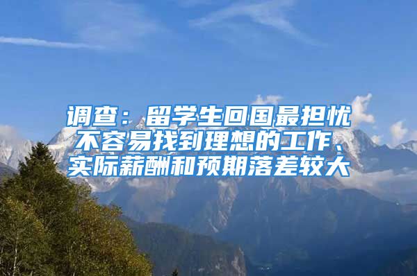 調(diào)查：留學(xué)生回國最擔(dān)憂不容易找到理想的工作、實(shí)際薪酬和預(yù)期落差較大