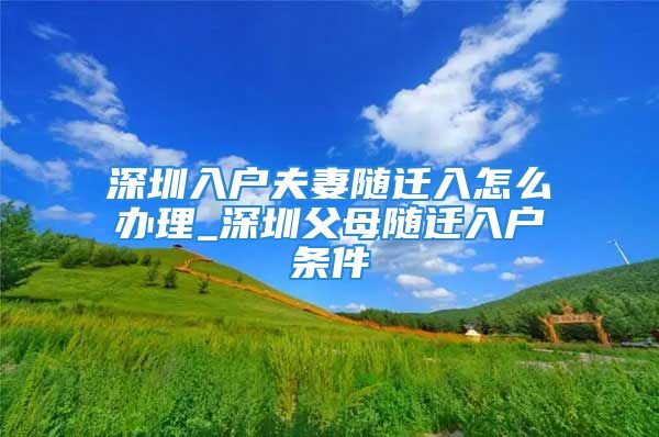 深圳入戶夫妻隨遷入怎么辦理_深圳父母隨遷入戶條件