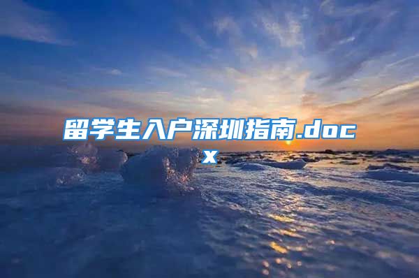 留學(xué)生入戶深圳指南.docx