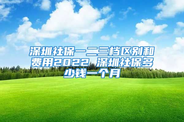 深圳社保一二三檔區(qū)別和費用2022 深圳社保多少錢一個月