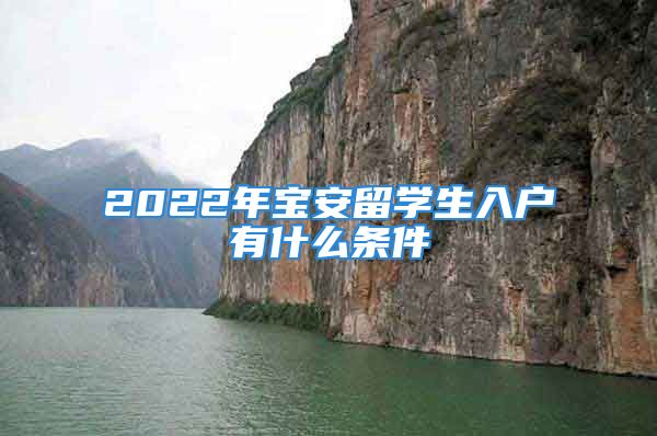 2022年寶安留學(xué)生入戶有什么條件