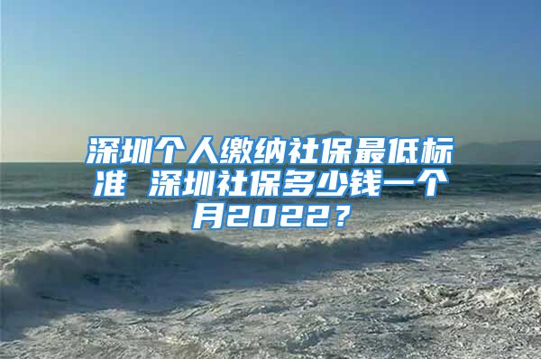 深圳個(gè)人繳納社保最低標(biāo)準(zhǔn) 深圳社保多少錢一個(gè)月2022？