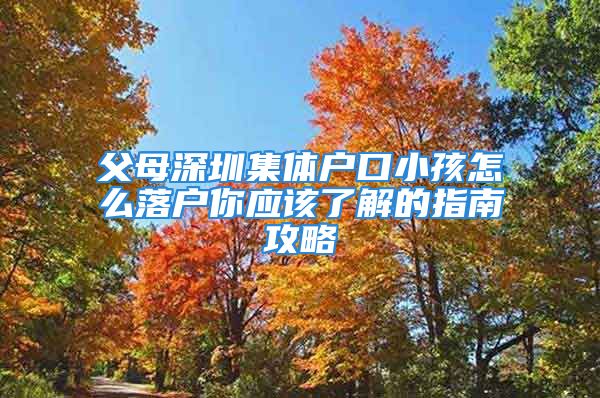 父母深圳集體戶口小孩怎么落戶你應(yīng)該了解的指南攻略