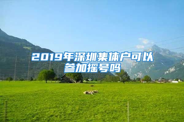 2019年深圳集體戶可以參加搖號(hào)嗎