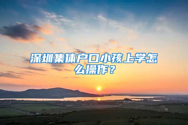 深圳集體戶口小孩上學(xué)怎么操作？