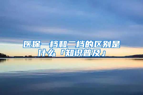 醫(yī)保一檔和二檔的區(qū)別是什么「知識普及」