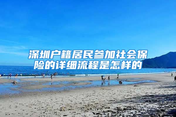 深圳戶籍居民參加社會保險的詳細流程是怎樣的