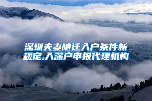 深圳夫妻隨遷入戶條件新規(guī)定,入深戶申報(bào)代理機(jī)構(gòu)