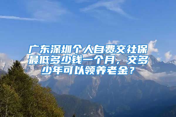 廣東深圳個人自費交社保最低多少錢一個月，交多少年可以領養(yǎng)老金？