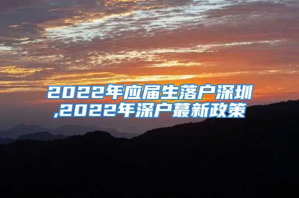 2022年應(yīng)屆生落戶深圳,2022年深戶蕞新政策