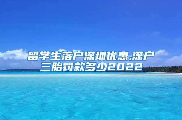 留學生落戶深圳優(yōu)惠,深戶三胎罰款多少2022