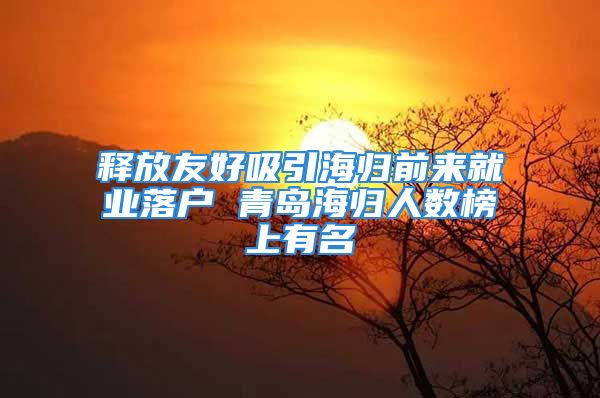 釋放友好吸引海歸前來就業(yè)落戶 青島海歸人數(shù)榜上有名