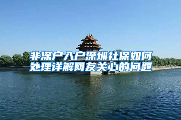 非深戶入戶深圳社保如何處理詳解網(wǎng)友關心的問題