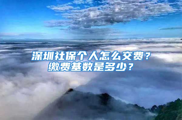 深圳社保個(gè)人怎么交費(fèi)？繳費(fèi)基數(shù)是多少？