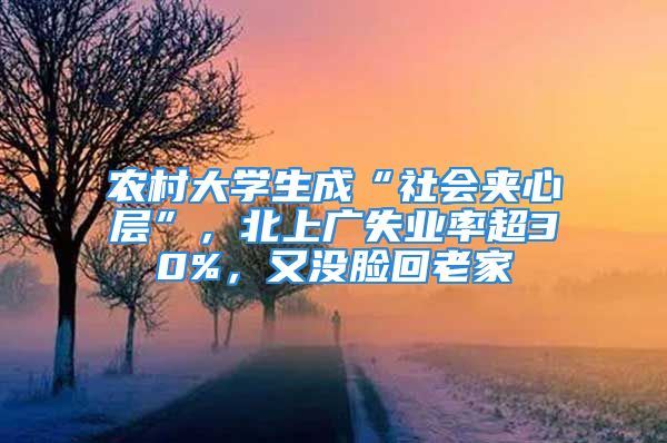 農(nóng)村大學(xué)生成“社會(huì)夾心層”，北上廣失業(yè)率超30%，又沒(méi)臉回老家