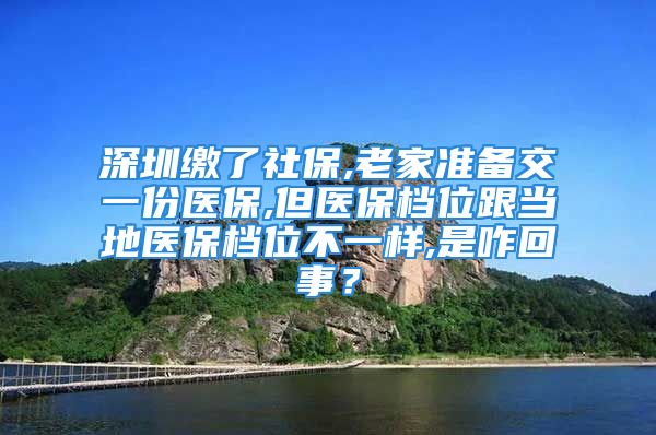 深圳繳了社保,老家準備交一份醫(yī)保,但醫(yī)保檔位跟當地醫(yī)保檔位不一樣,是咋回事？