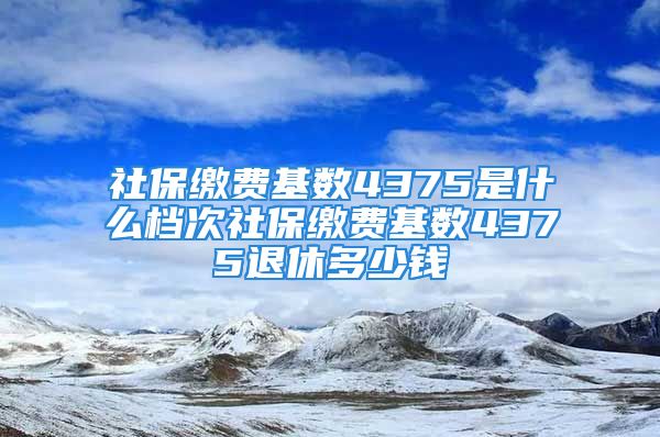 社保繳費(fèi)基數(shù)4375是什么檔次社保繳費(fèi)基數(shù)4375退休多少錢(qián)