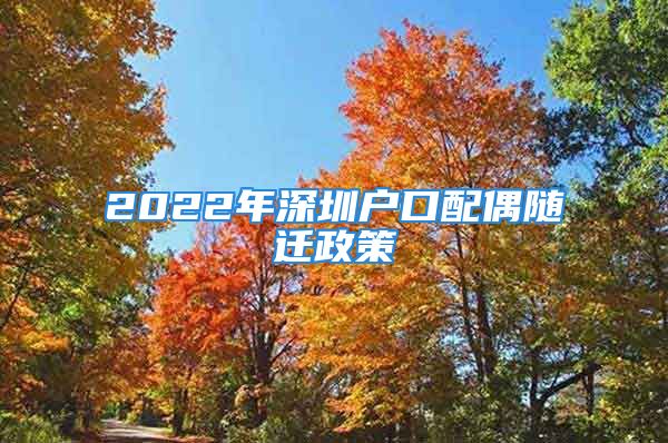 2022年深圳戶口配偶隨遷政策