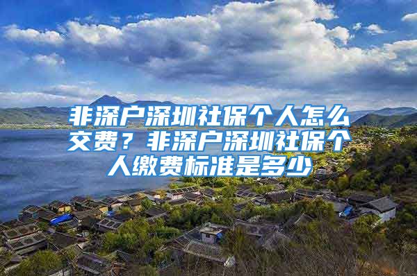 非深戶深圳社保個(gè)人怎么交費(fèi)？非深戶深圳社保個(gè)人繳費(fèi)標(biāo)準(zhǔn)是多少